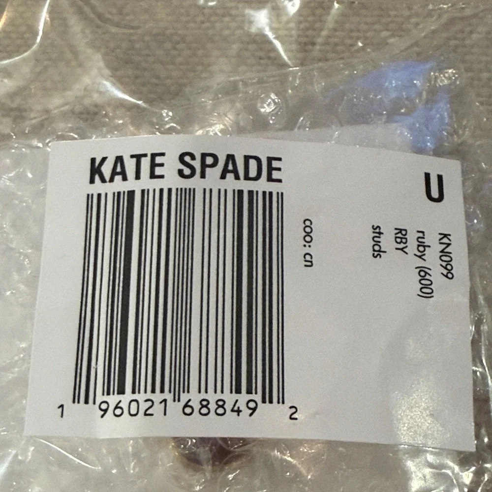 kate spade Ruby/Gold High Shine Studs/NWT